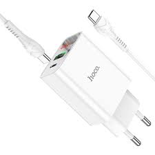 Hoco Wall charger “C100A” PD20W + QC3.0 EU set with cable Hoco Wall charger “C100A” PD20W + QC3.0 EU set with cable